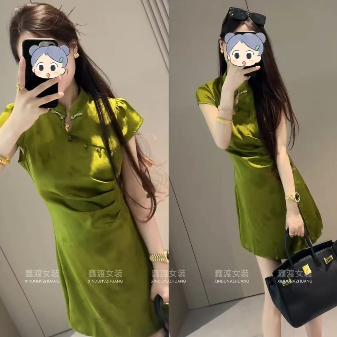 2025夏季新款时尚显瘦气质女士网红洋气连衣裙百搭款D9060