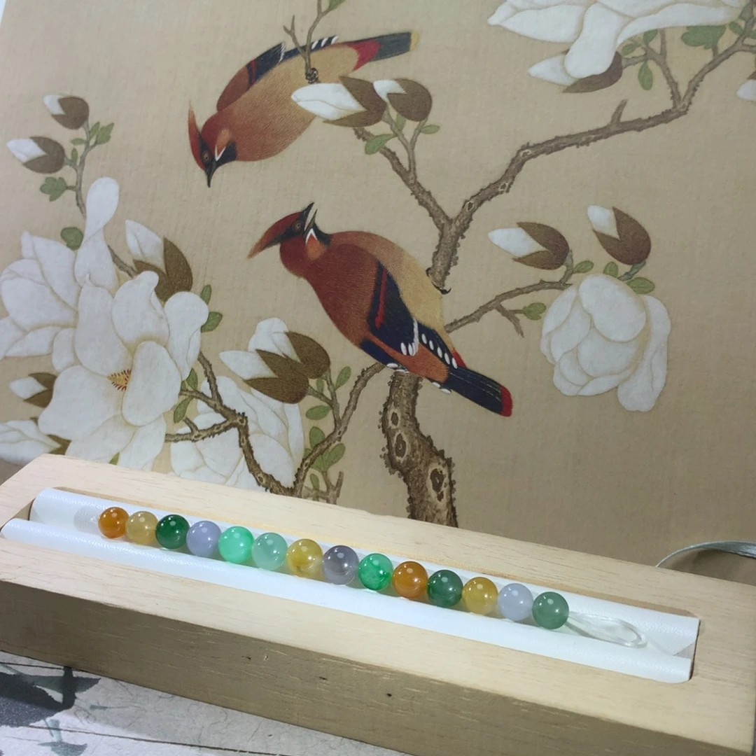 翡翠未镶嵌手串卡6-7特色多宝