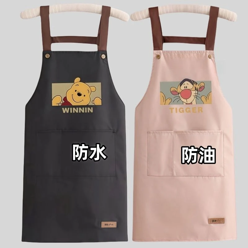 维尼熊围裙防水家用厨房做饭防油时尚围腰工作服定制专用印字餐饮