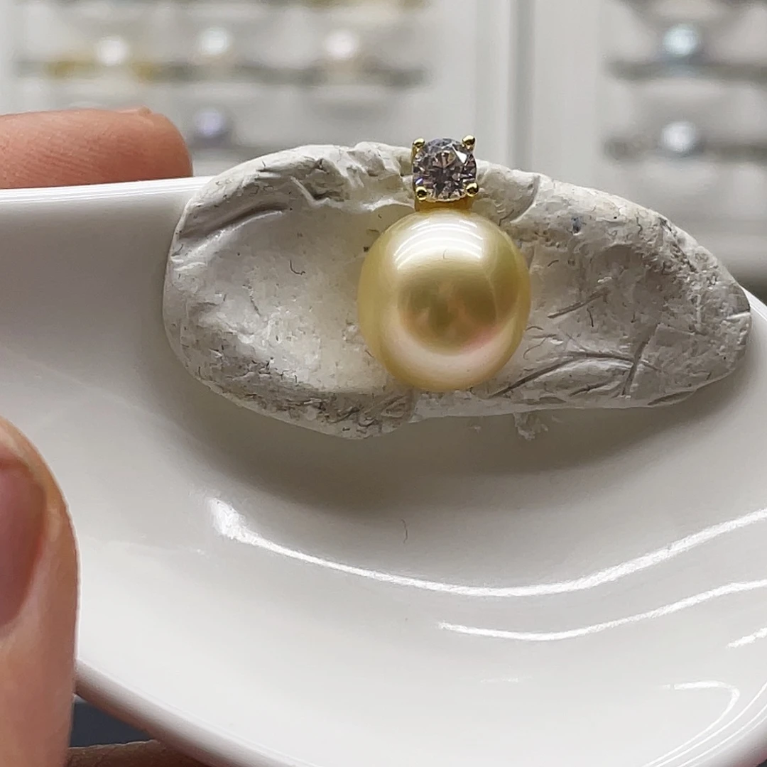 海水珍珠银S925镶嵌颈饰