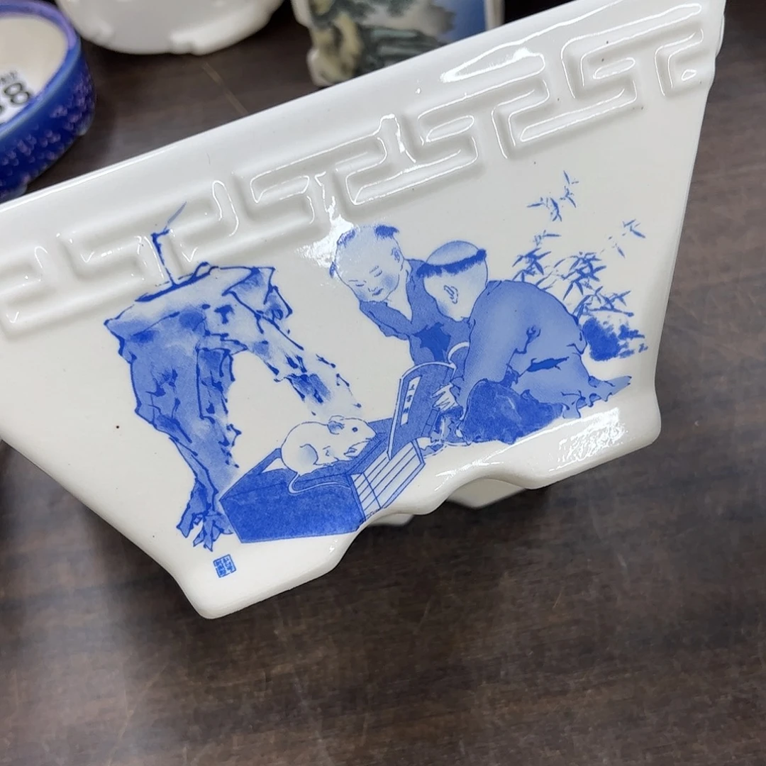 紫砂花盆小**飞342号瑕疵19/9cm脚部裂纹介意勿拍