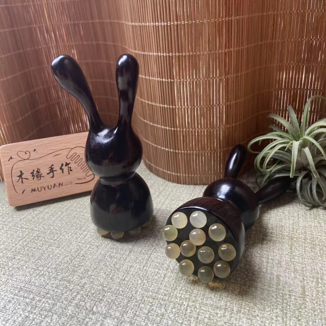 【主播推荐】檀木眼部按摩小莲蓬梳羊角梳 男女通用刮眼周方便携带