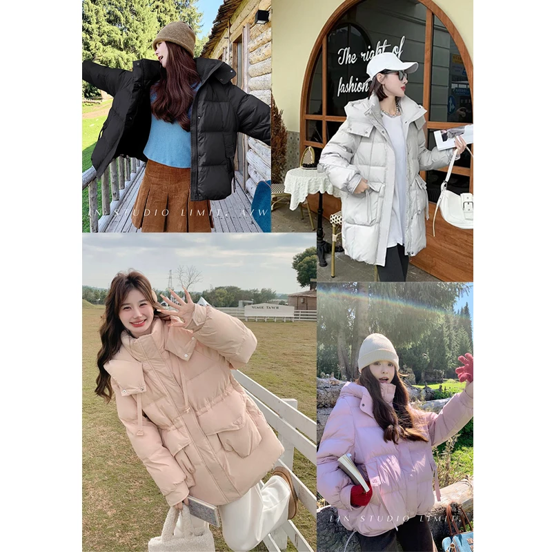 【听编号】冬季新款百搭加厚纯色保暖时尚韩版显瘦厚款外套外穿