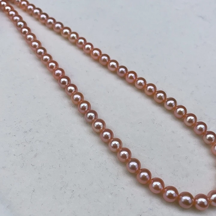 淡水珍珠颈饰18K金镶嵌➕5.6高品极光爱玛橙