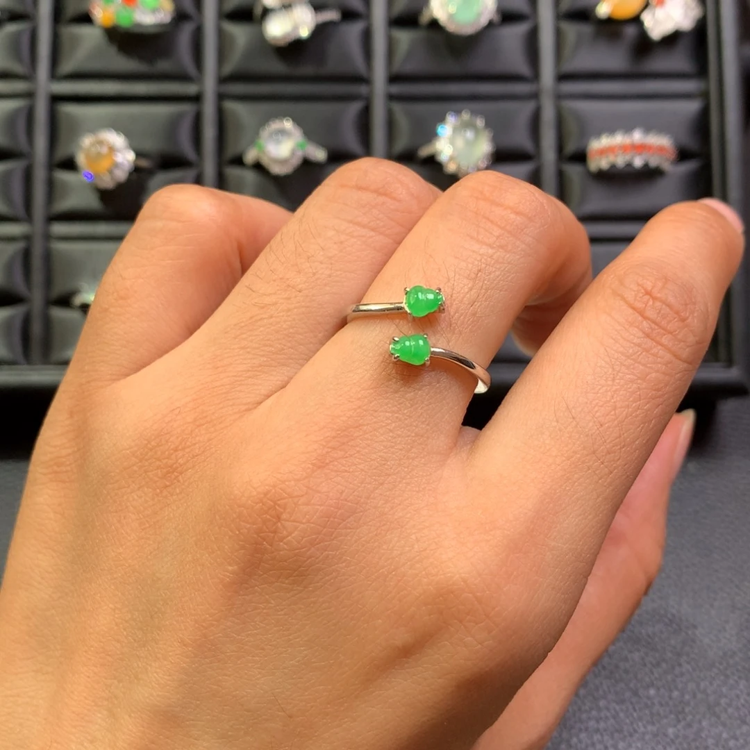 翡翠银S925镶嵌戒指