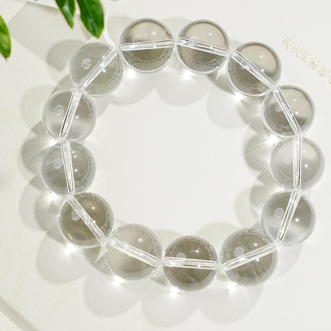【泽云珠宝】白水晶大点位圆珠手串16mm