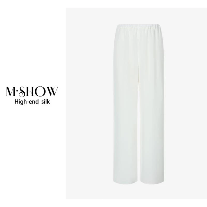 【重磅真丝】32姆米重绉时尚纯色宽松休闲裤百搭真丝直筒裤8622K