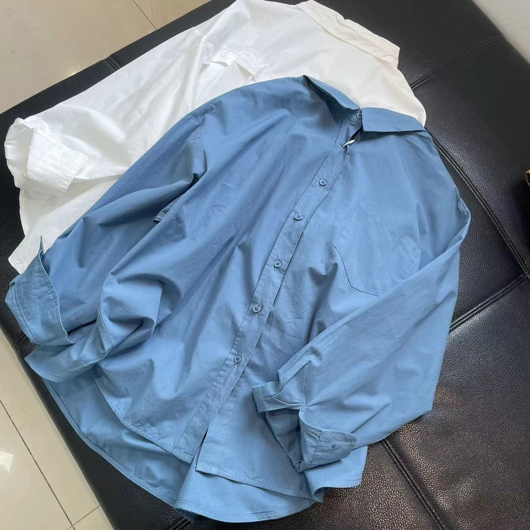 CS030春装新款全棉翻领长袖设计师款高品质衬衫女士