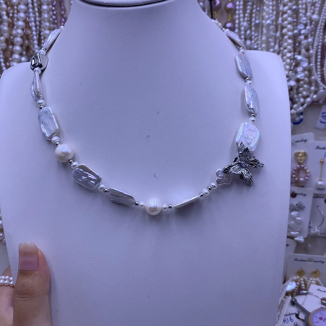 淡水珍珠合金颈饰