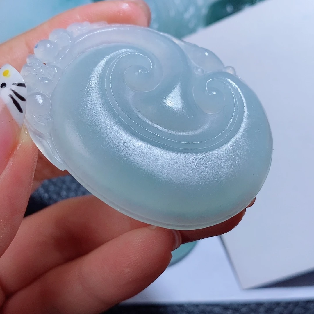 定制翡翠未镶嵌毛货付款后确认抛光