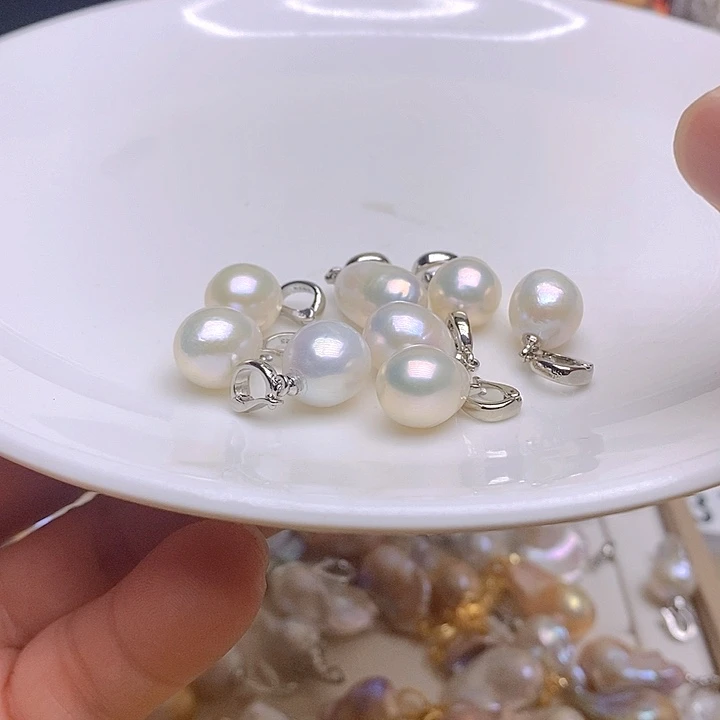 淡水珍珠银S925镶嵌颈饰370