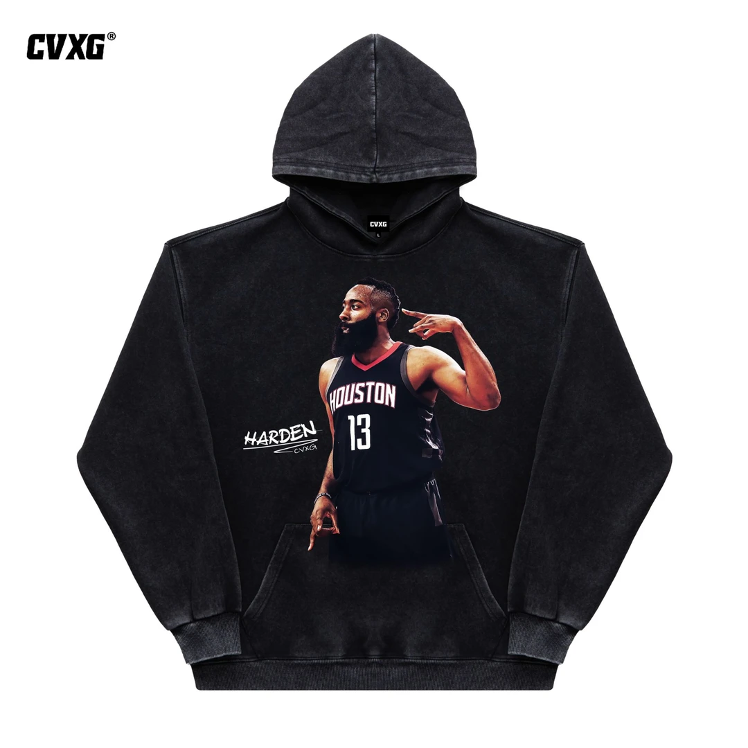 CVXG美式商店（哈登爆头）美式重磅纯棉球星T恤上衣篮球康利直喷