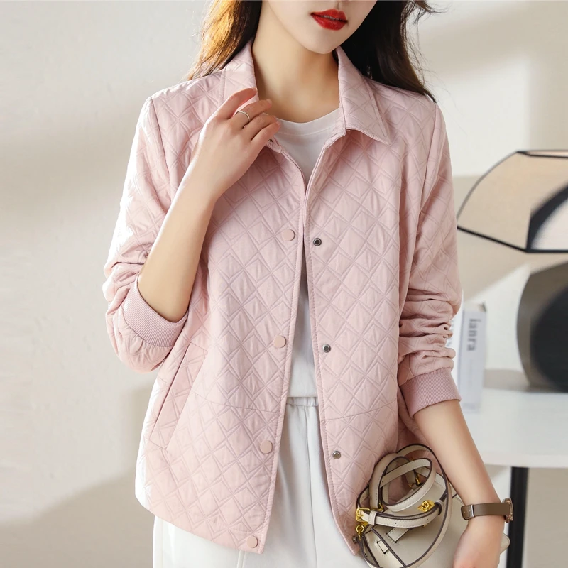 小香风外套女2025年春秋新款时尚宽松妈妈洋气减龄短款菱格上衣潮