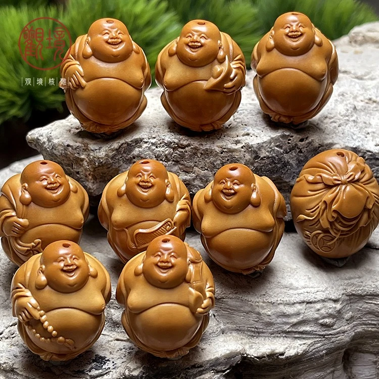 【大肚弥勒佛——福泽三世】橄榄核手串文玩挂件核雕八大弥勒佛