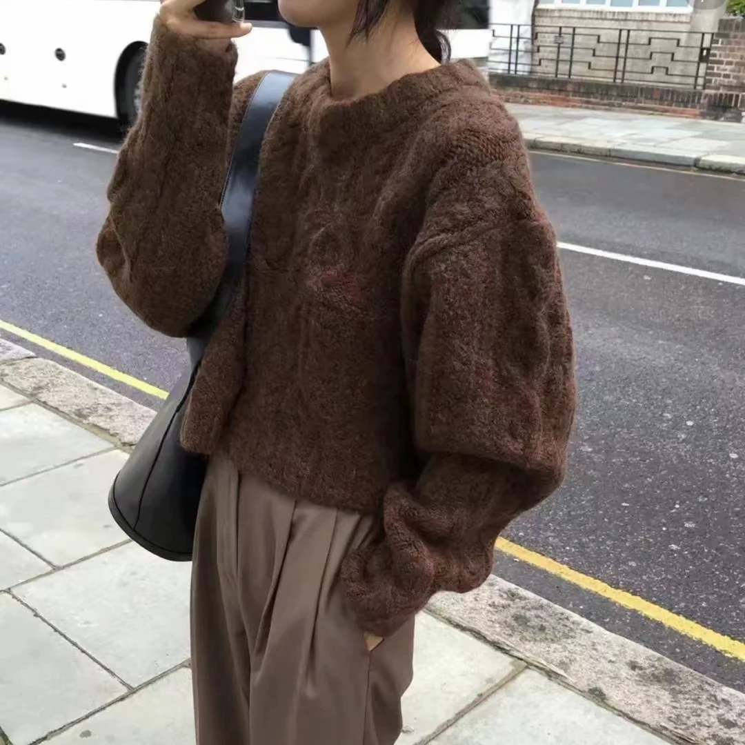 79-149【直播间链接】时尚百搭宽秋冬上衣毛衣圆领休闲冬季