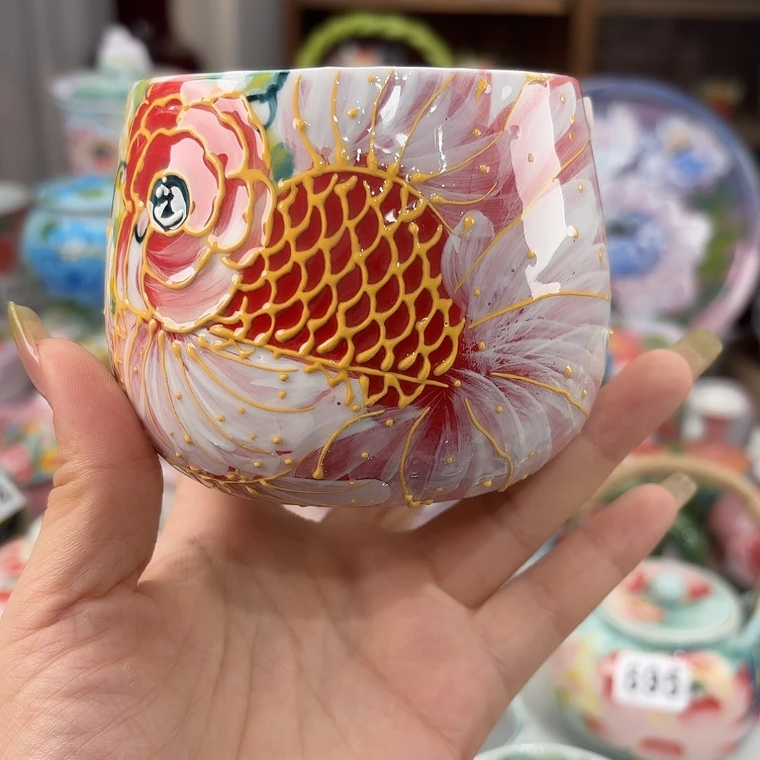 景德镇手绘高温釉下彩陶瓷茶具