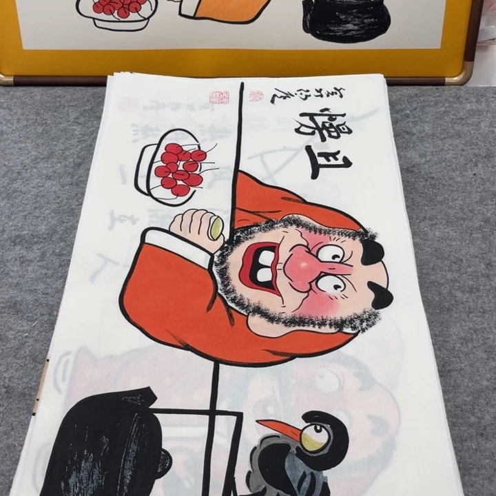 国画手绘禅意画一物一拍