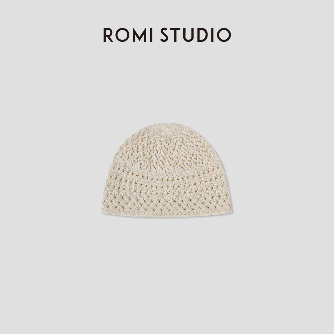 ROMI STUDIO “温柔已至” 100%莱赛尔无帽檐针织镂空冷帽 435M4093