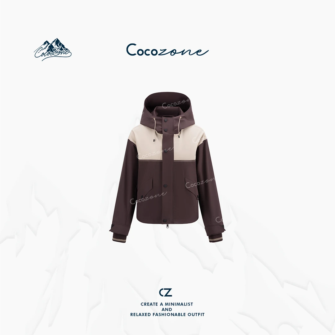 COCO ZONE刘一一  “乐野”立领拼色街头风简约外套 CD1A1309