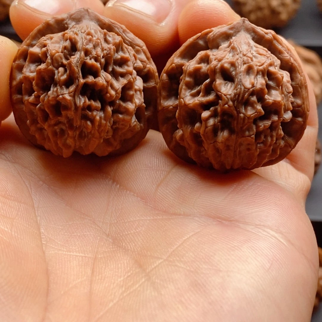 把件文玩核桃秦岭野生珊瑚纹无名31