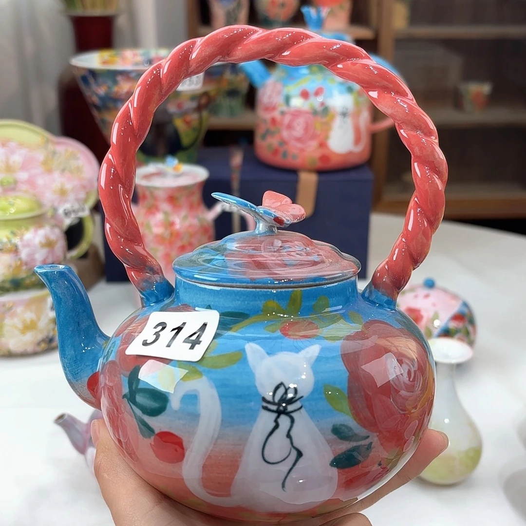 景德镇手绘高温釉下彩陶瓷茶具