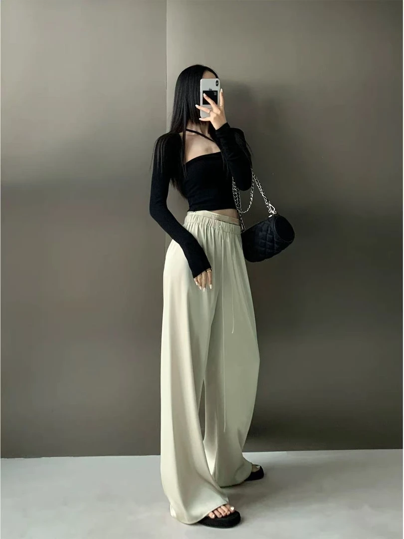 【001】潮#设计感腰封直筒宽松休闲裤