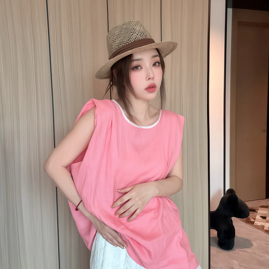 【丽丽推荐】设计小众款亚麻两穿上衣