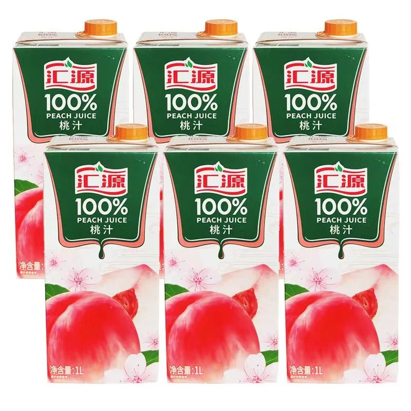 【夏日爆款】汇源100%桃汁2盒装鲜榨果肉上班充饥营养饮品