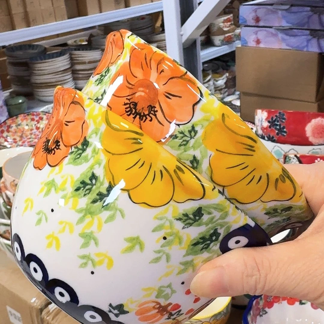 陶瓷南瓜猫6英寸饭碗两只看图