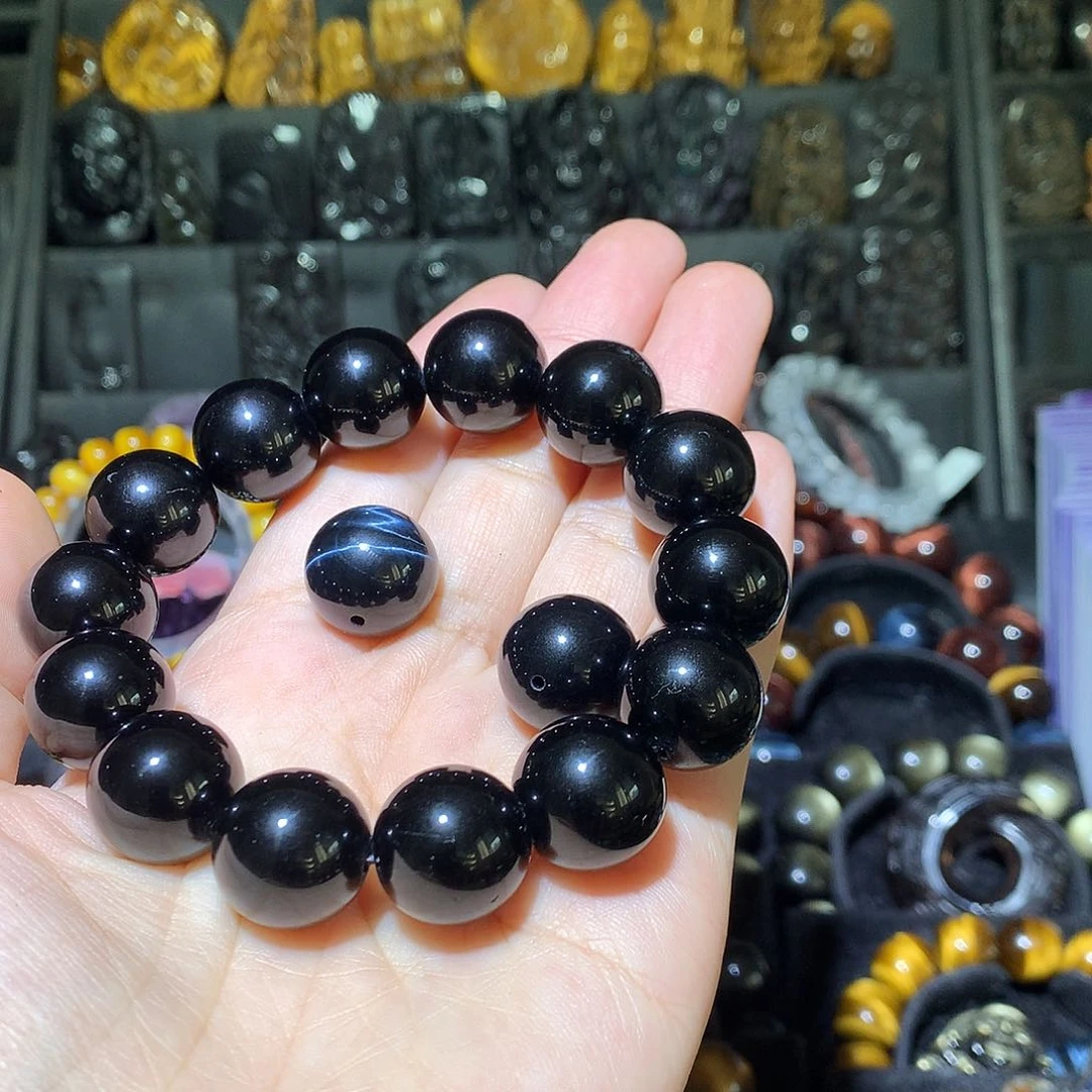 黑曜岩手链未镶嵌不****猫定制