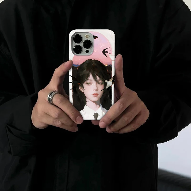 油画肖像适用于苹果16pro创意手机壳15promax个性14小众13/12/ins