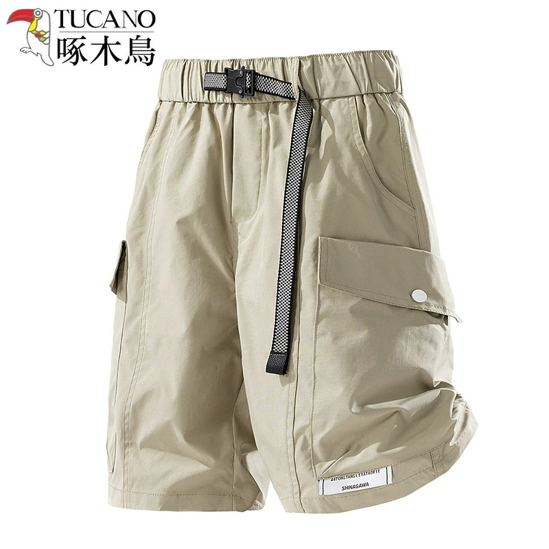 啄木鸟2025夏季新款防泼水轻防污多口袋工装短裤休闲裤