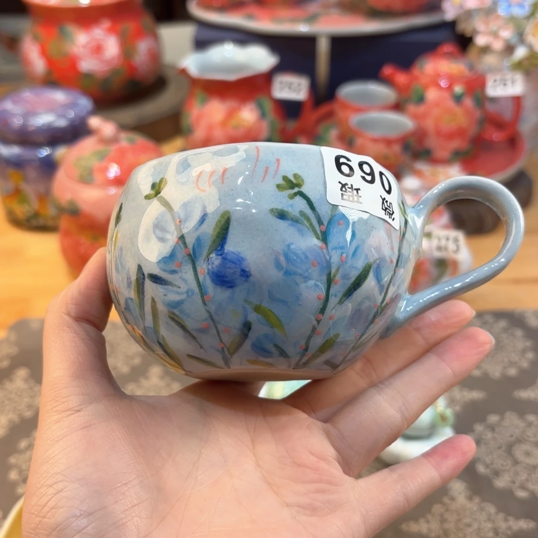景德镇手绘高温釉下彩陶瓷茶具