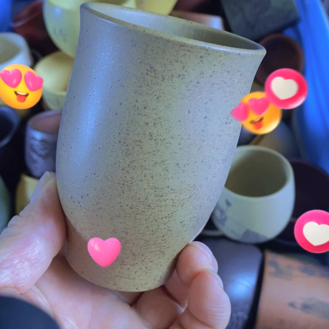茶杯绿泥紫砂紫砂