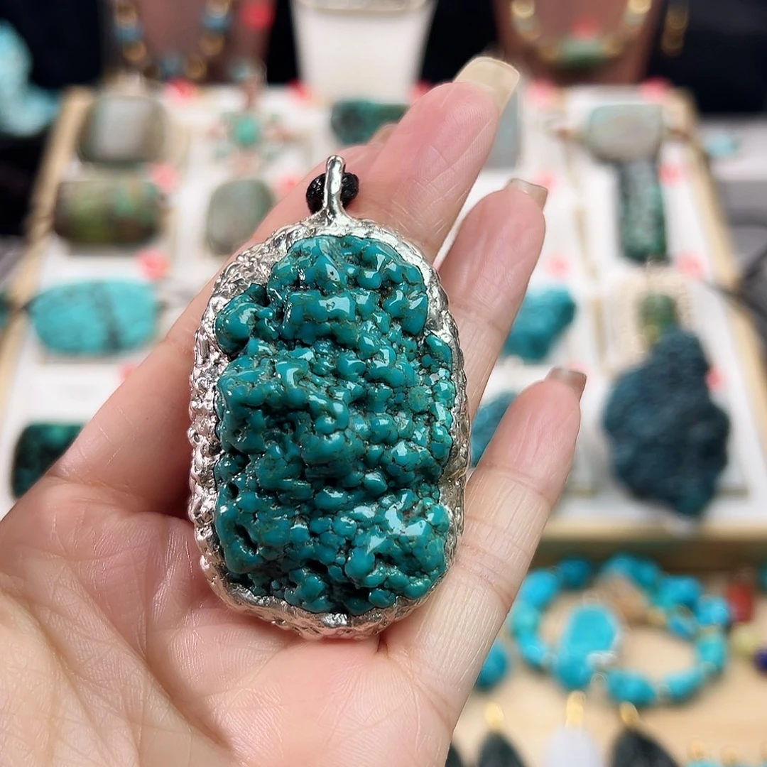 绿松石银S925镶嵌颈饰