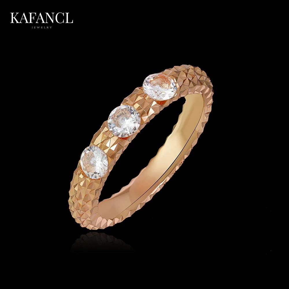 合金莫桑石戒指 镀K金 菱格纹镶钻戒指 ZF-D198