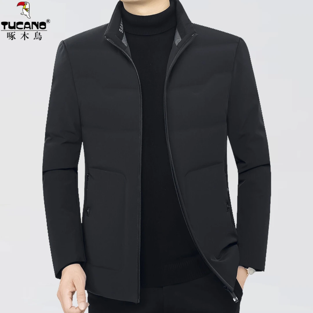 啄木鸟2025冬季新款轻薄男士棉服短款户外休闲外套中老年爸爸冬装