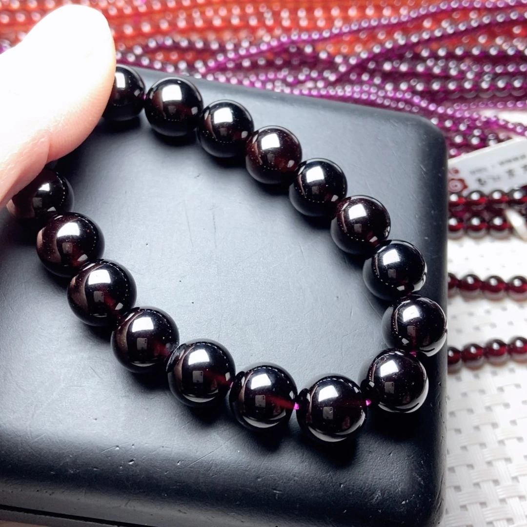 石榴石手链未镶嵌11酒红色