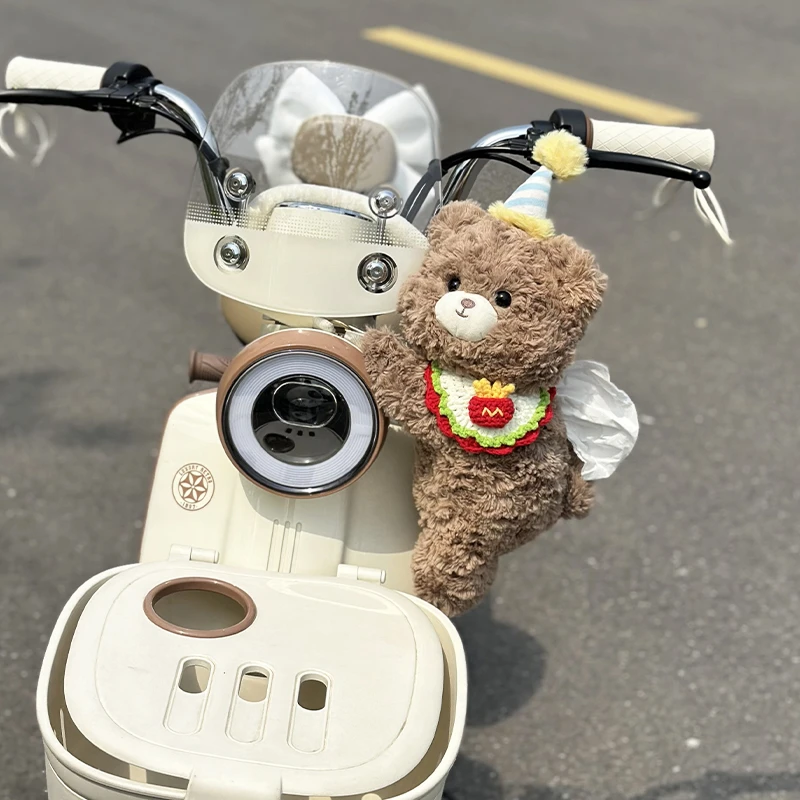 电动车纸巾盒可爱玩偶公仔抽纸盒电瓶车摩托车挂式纸巾袋装饰好物