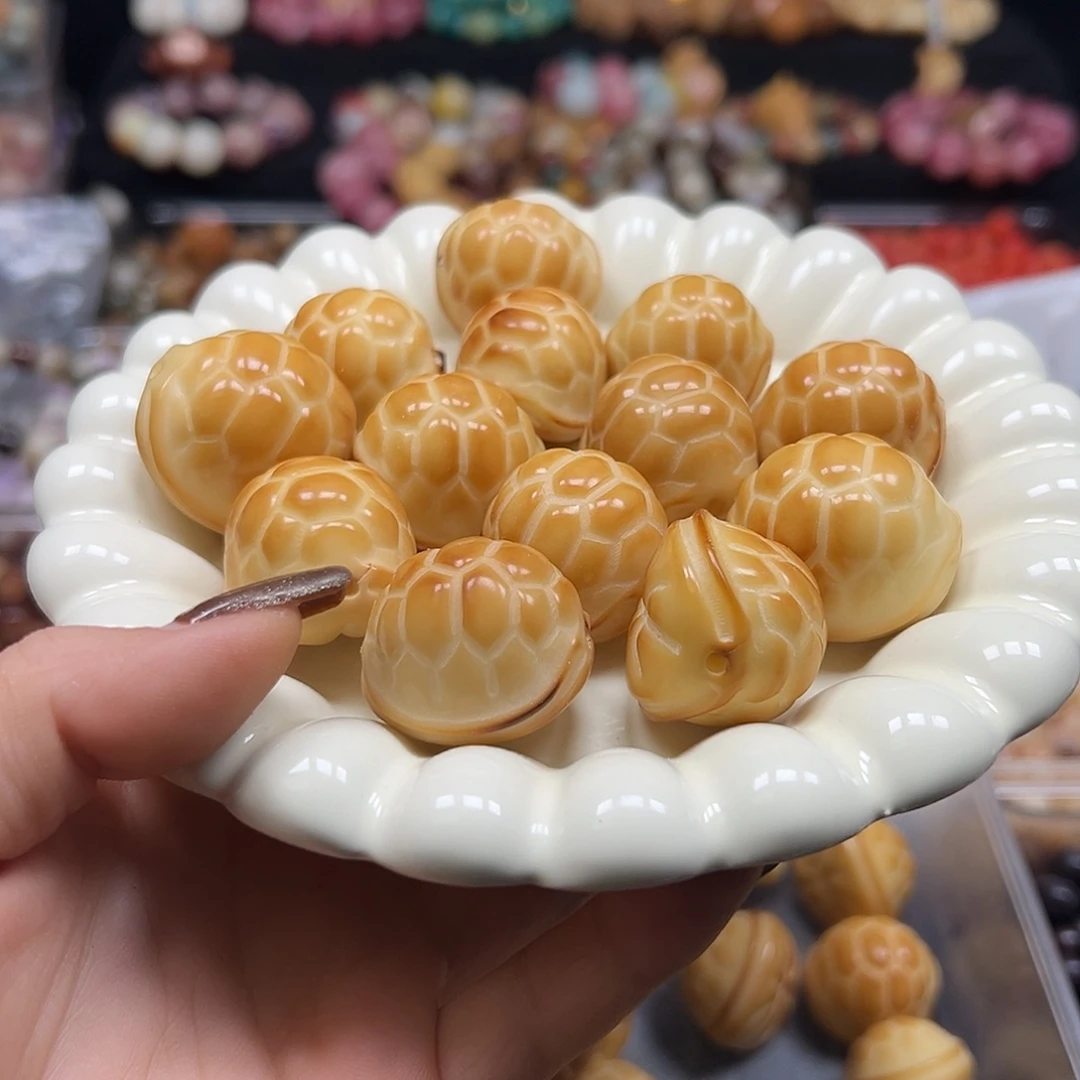 手串菩提根/象牙果瑕疵炭烤富甲一方10颗有裂卡28左右热狗大小