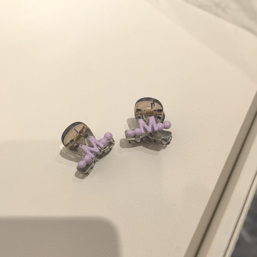 E333紫色M刘海小抓夹一对