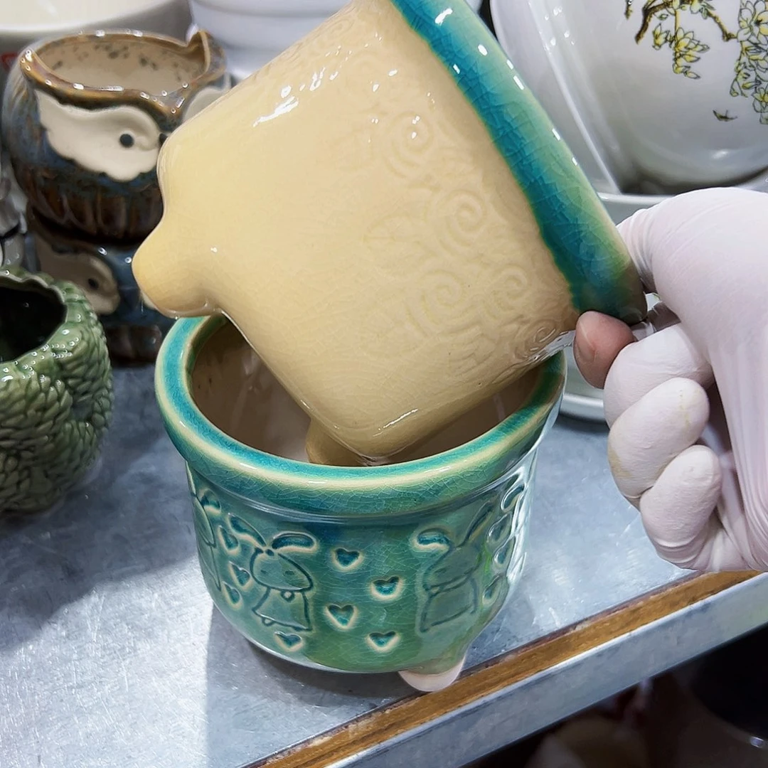 有孔外贸尾单陶瓷花盆凑单10米包邮