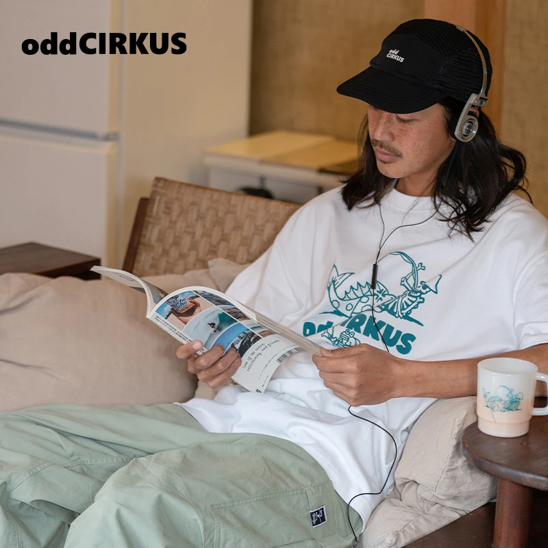 oddCIRKUS 宽松印花短袖圆领T恤男女同款日系短袖上衣新款