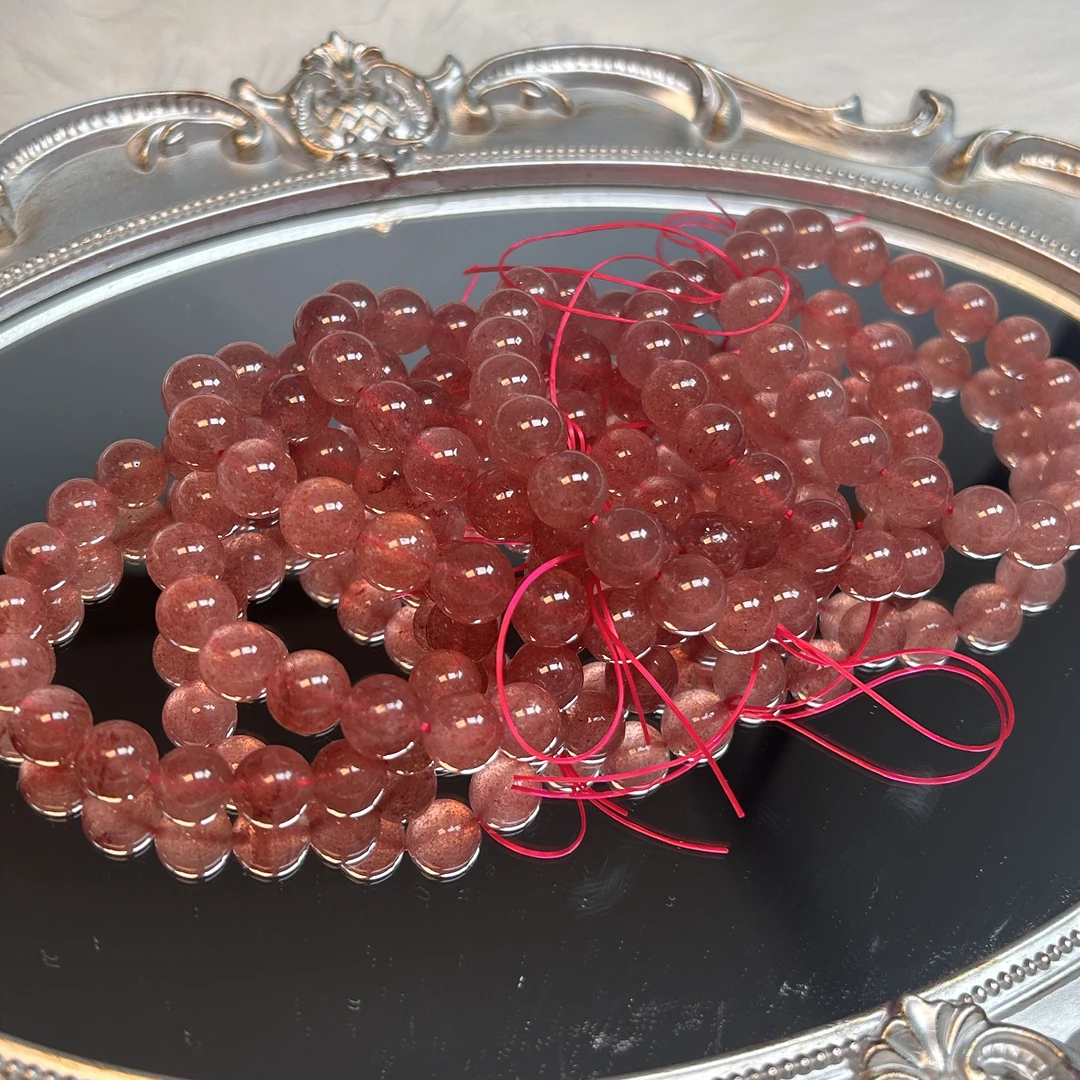 天然草莓晶手串多样性发其一