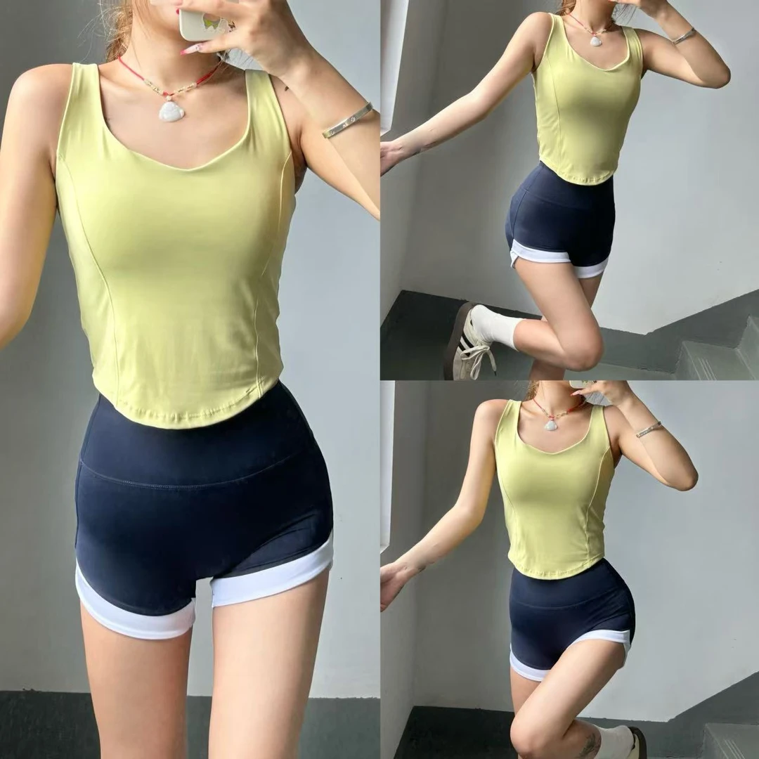 吊带美背健身背心女跑步防震运动内衣聚拢显瘦裸感瑜伽文胸外穿