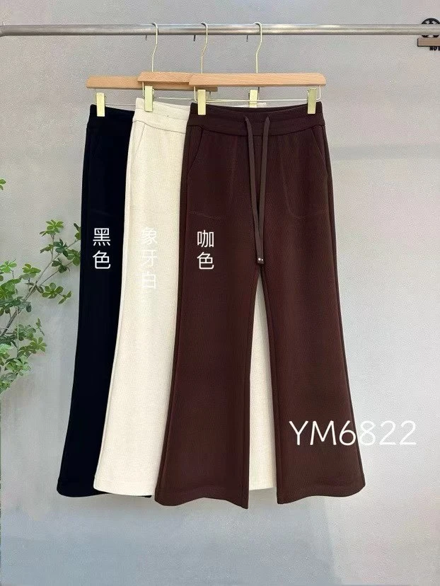 图片同款棉羊毛微喇叭裤6822