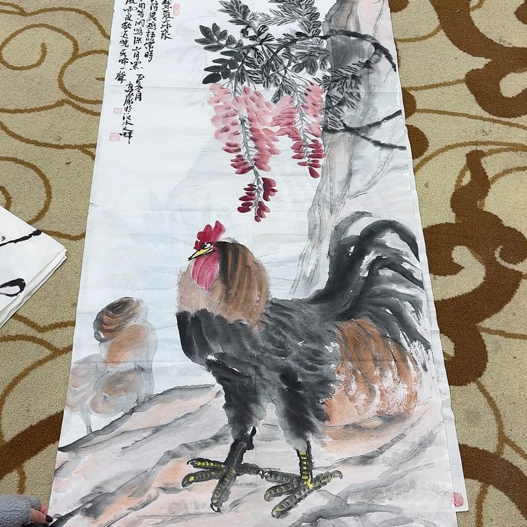 国画高岩四尺花鸟艺