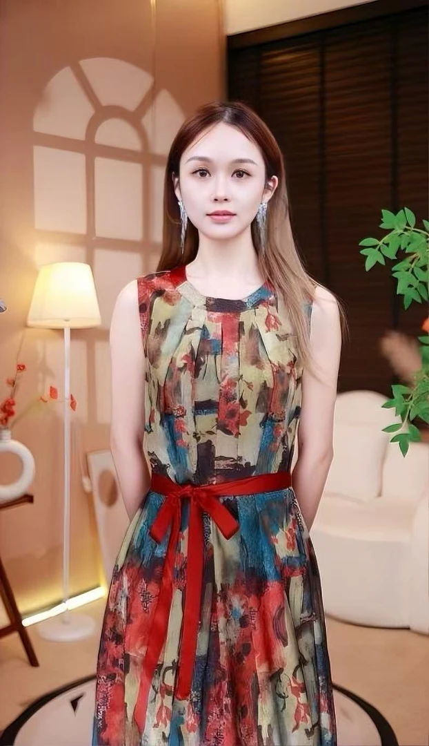 2025年夏季新款贡缎花罗小个子单层爆款无袖连衣裙长款可收腰宽松