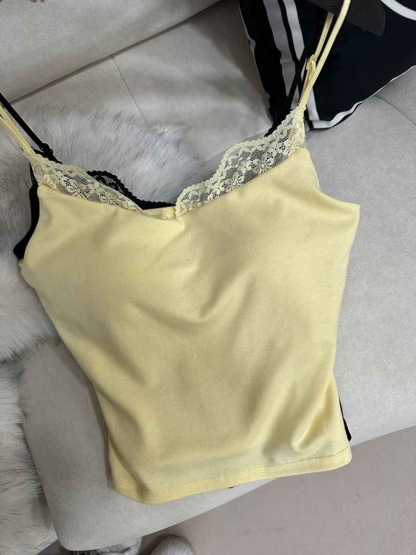 【蓉蓉专属】XS1769春季女小吊带蕾丝修身内搭甜妹辣妹背心短款
