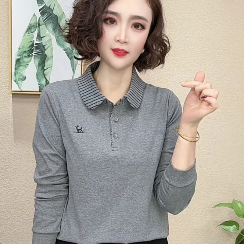 （运费补贴）2025春秋新款时尚休闲洋气翻领百搭宽松显瘦女士长袖